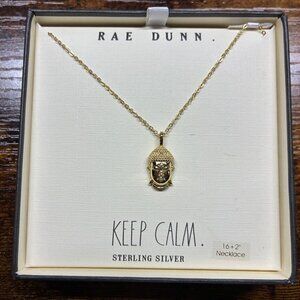 Rae Dunn polished buddha necklace in yellow gold plated sterling silver NIB